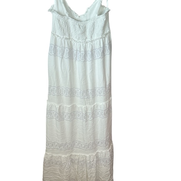 Jessica Simpson White Spaghetti Strap Boho Chic XS Maxi Summer Dress Brand New - Picture 4 of 9